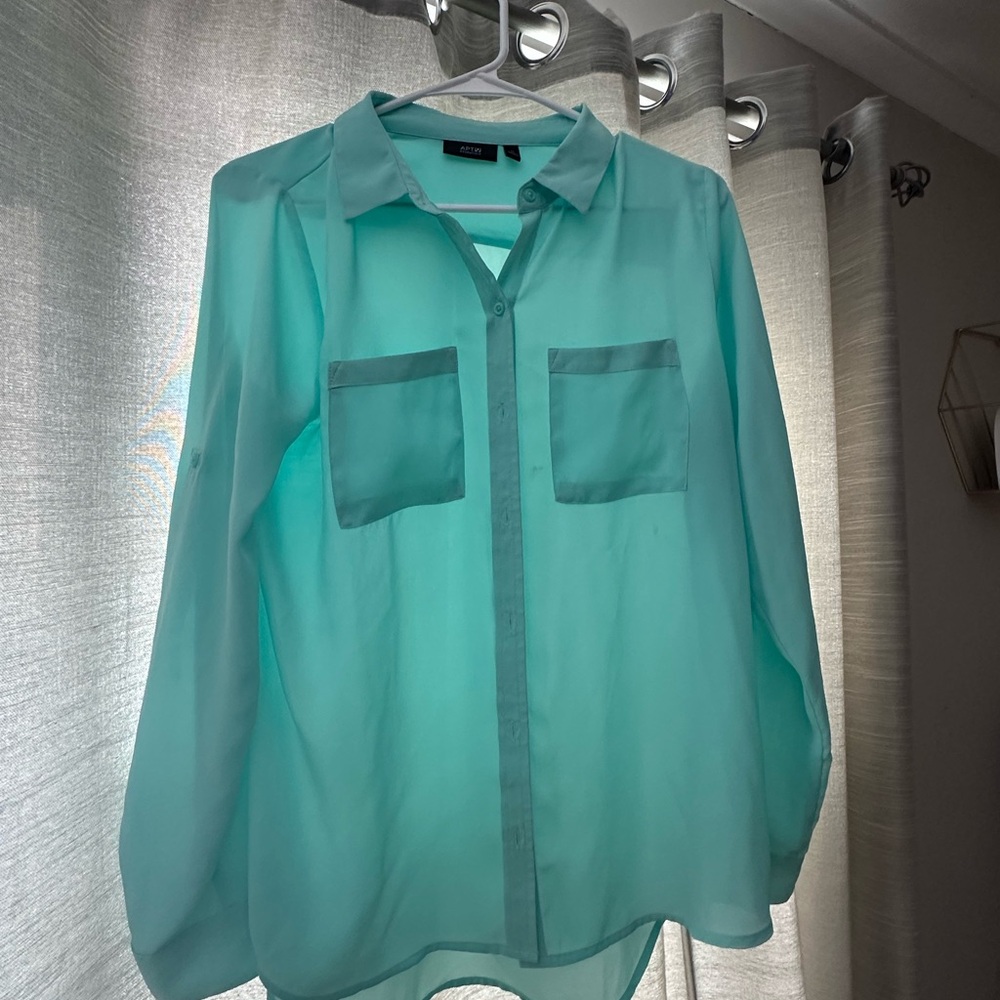 Apt. 9 Turquoise Button-Down Shirt